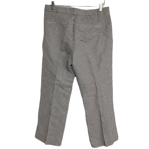 NWOT BANANA REPUBLIC Logan Pants Stripe Linen Blend Color Gray/White Work Size 8 - Picture 5 of 10